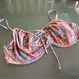 Hollister Retro Vibe Colorful Floral Bikini Top